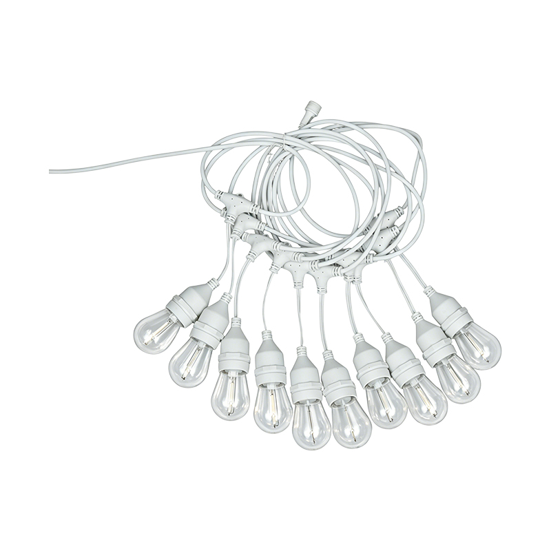 S14 hængende wire E27 spiral transparent lampeskærm farve string lys