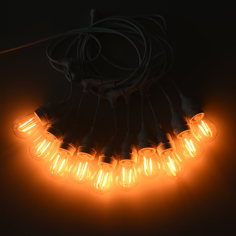 S14 hængende wire E27 varm hvid strenglampe enkelt lampe 2W