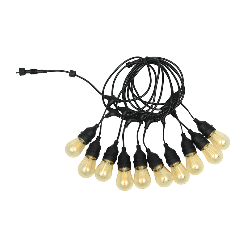 S14 hængende wire E27 varm hvid strenglampe enkelt lampe 2W