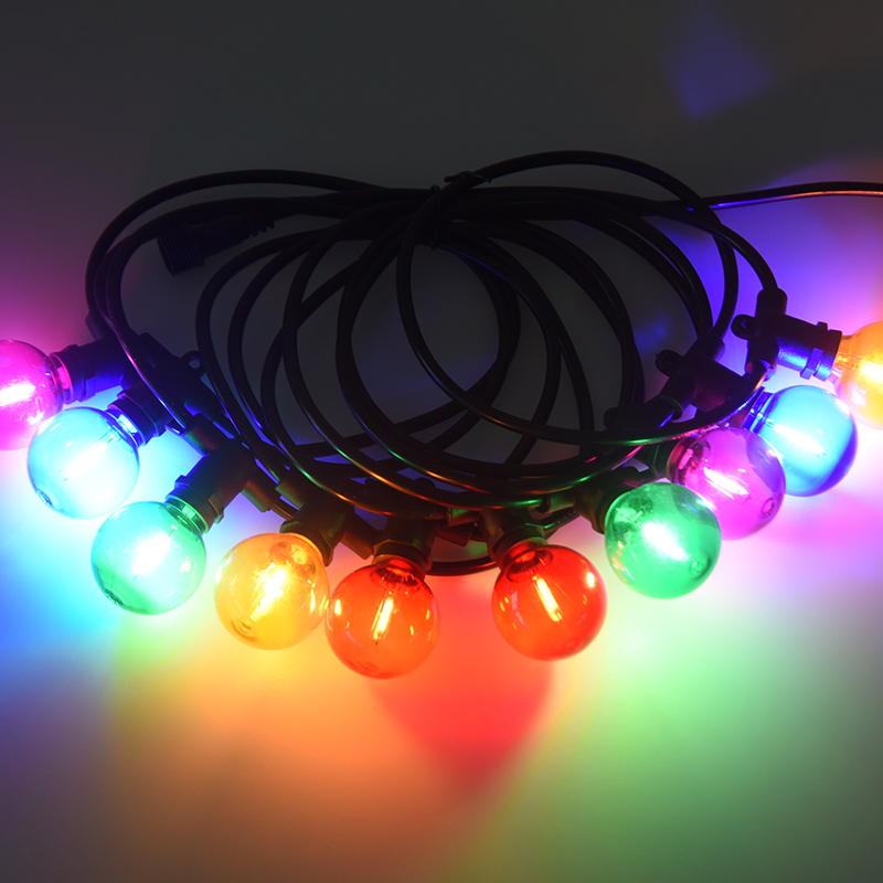 G40 Ball Bubble E12 Spiral Mund Farverig dekorativ festonbelysning