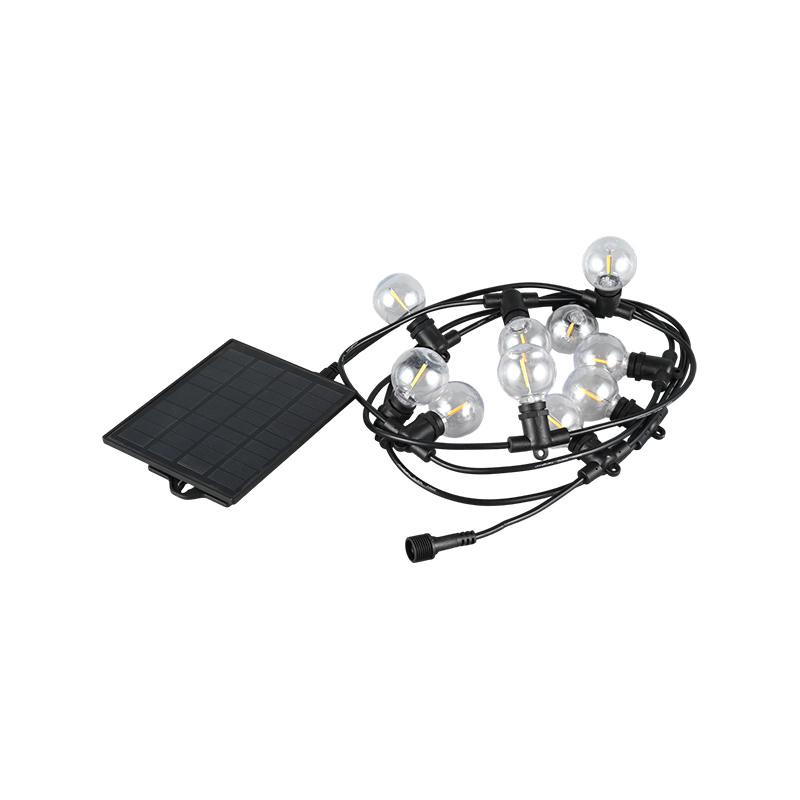 G40 integreret solcellelys (E12 lampeholder, 5 meter 10 lys)