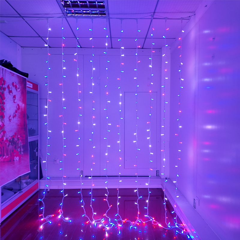 7-farvet synkron RGB kontrol gardin lysstreng